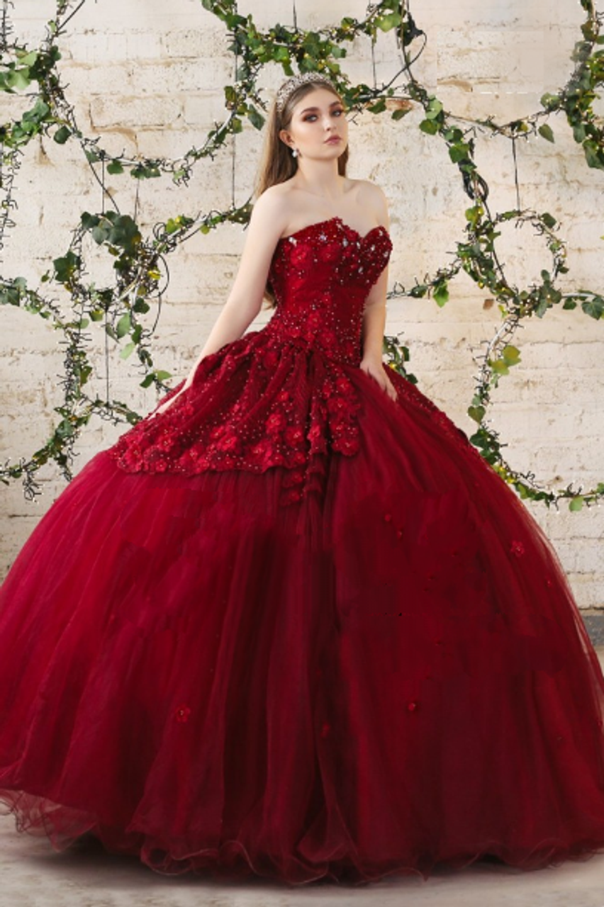 burgundy quince dress